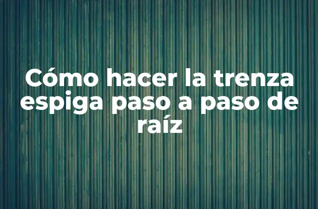 Cómo Hacer la Trenza Espiga Paso a Paso de Raíz 2 ¿Qué es la trenza espiga y para qué sirve?