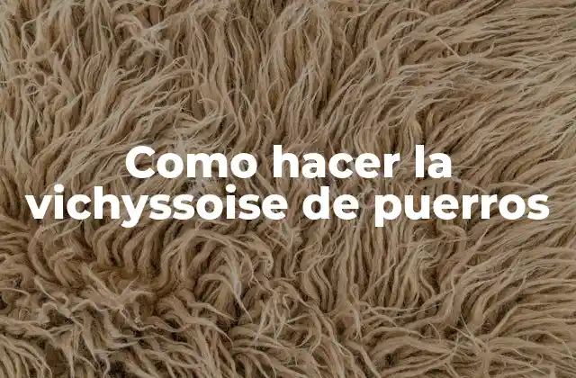 Como Hacer la Vichyssoise de Puerros