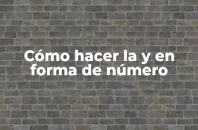 Cómo Hacer la y en Forma de Número