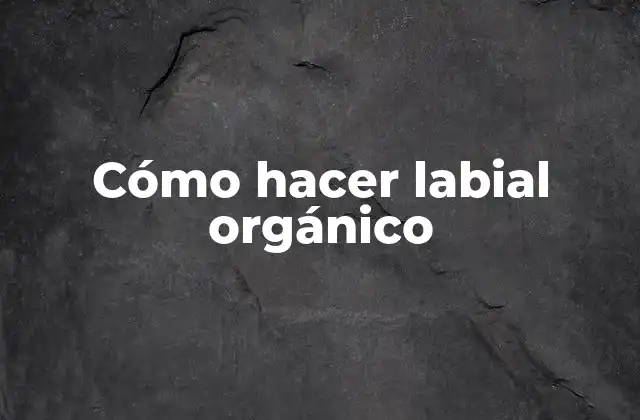 Cómo Hacer Labial Orgánico