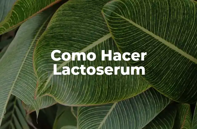 Como Hacer Lactoserum