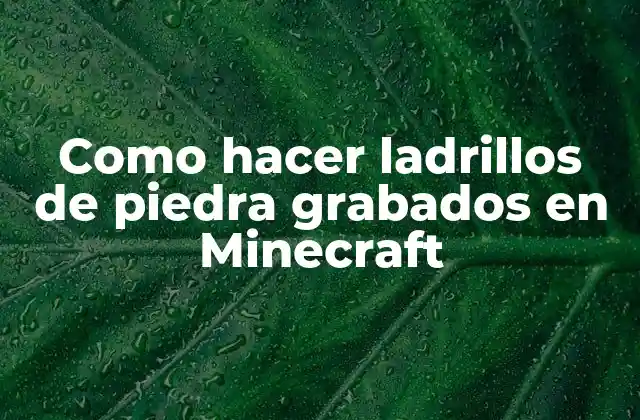 Como Hacer Ladrillos de Piedra Grabados en Minecraft