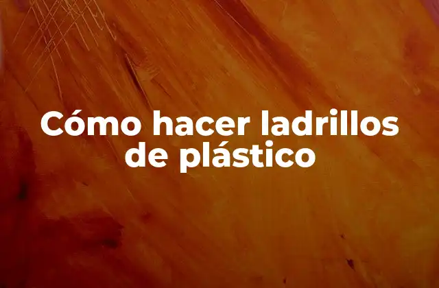 ¿Qué son los ladrillos de plástico?