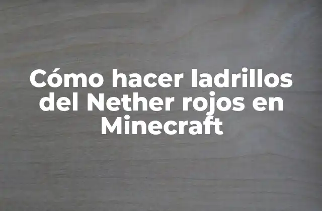 Cómo Hacer Ladrillos Del Nether Rojos en Minecraft 2 ¿Qué son los ladrillos del Nether rojos en Minecraft?