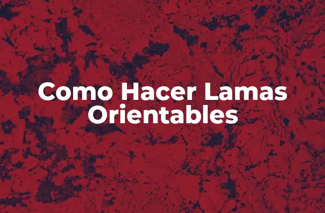 Como Hacer Lamas Orientables