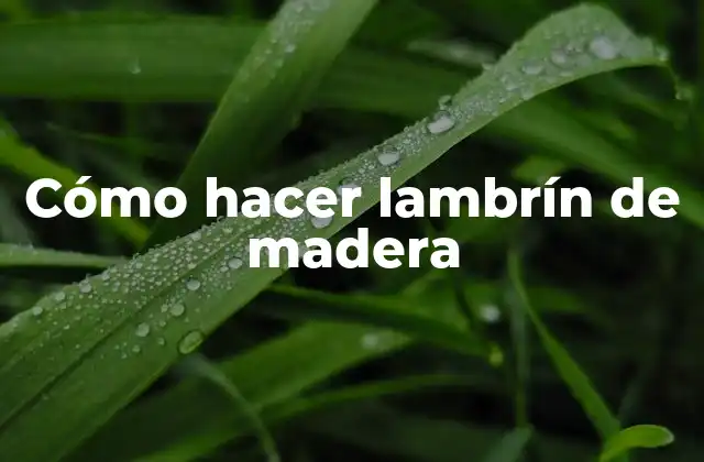 ¿Qué es un lambrín de madera?