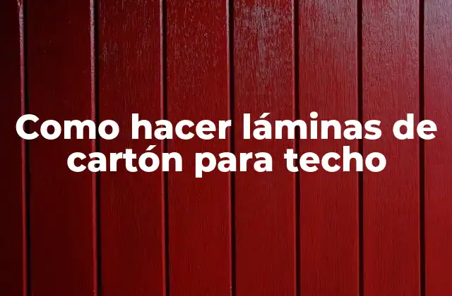 Como Hacer Láminas de Cartón para Techo