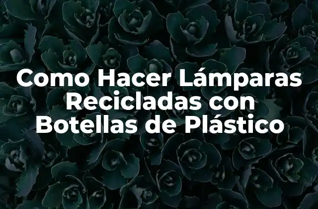 Como Hacer Lámparas Recicladas con Botellas de Plástico