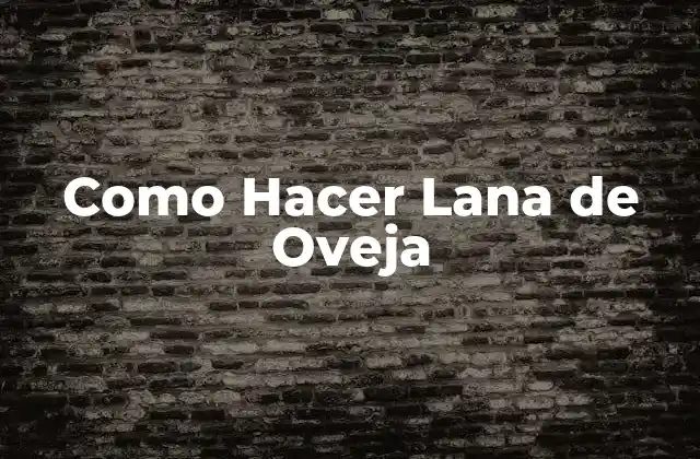 Como Hacer Lana de Oveja