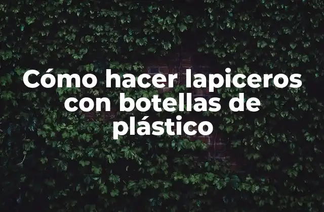 Cómo Hacer Lapiceros con Botellas de Plástico