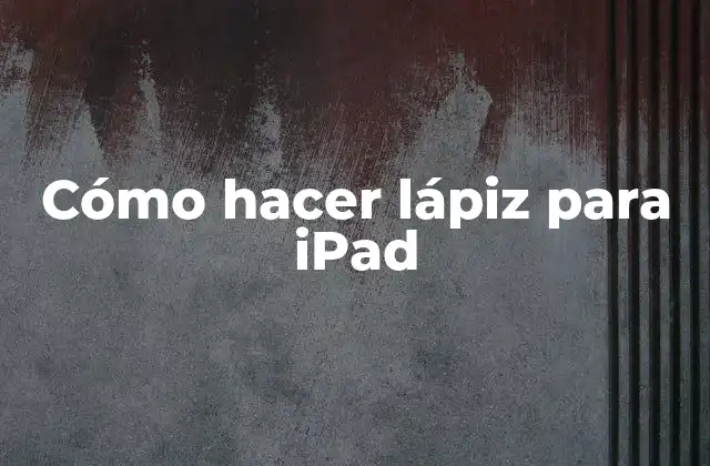 Cómo Hacer Lápiz para Ipad