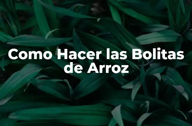 Como Hacer las Bolitas de Arroz