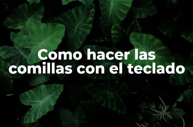 Como Hacer las Comillas con el Teclado