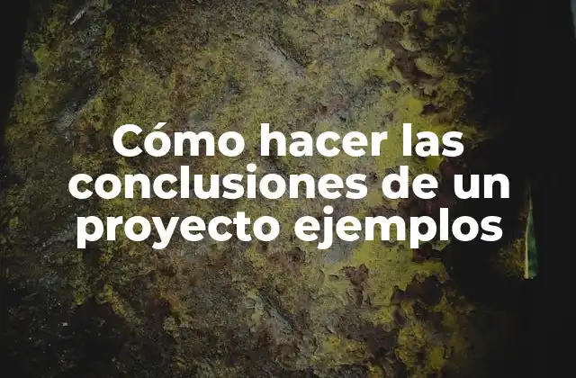 Cómo Hacer las Conclusiones de un Proyecto Ejemplos
