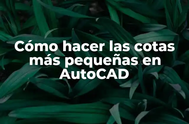 Cómo Hacer las Cotas Más Pequeñas en Autocad