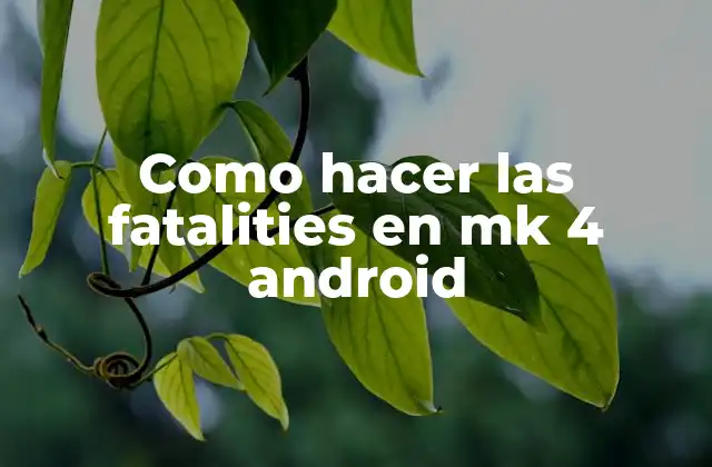 Como Hacer las Fatalities en Mk 4 Android