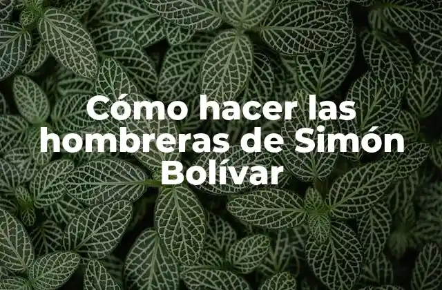 Cómo Hacer las Hombreras de Simón Bolívar