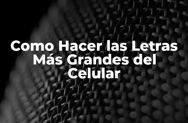 Como Hacer las Letras Más Grandes Del Celular