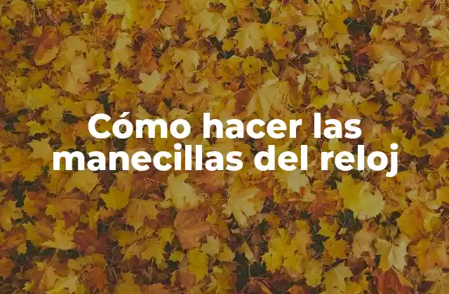 Cómo Hacer las Manecillas Del Reloj