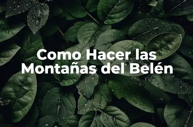 Como Hacer las Montañas Del Belén