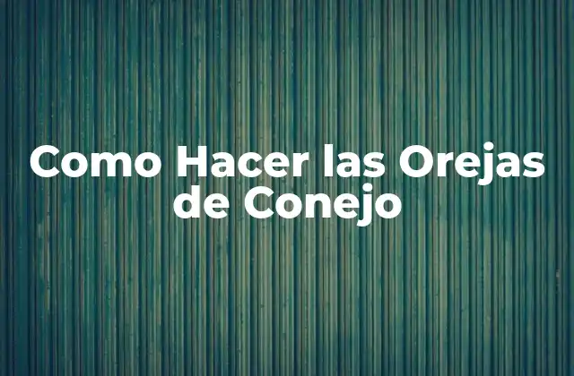 Como Hacer las Orejas de Conejo