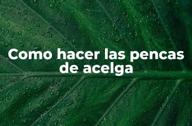 Como Hacer las Pencas de Acelga