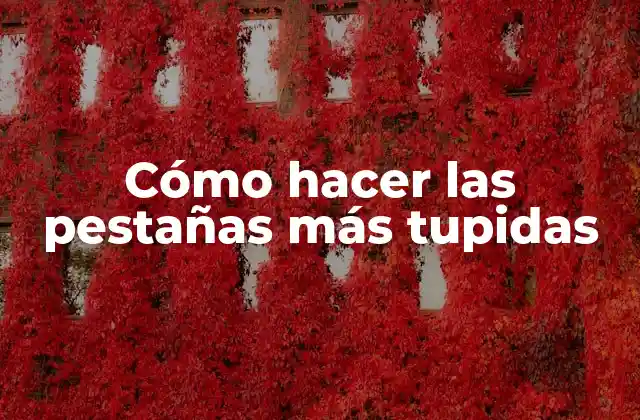 Cómo Hacer las Pestañas Más Tupidas