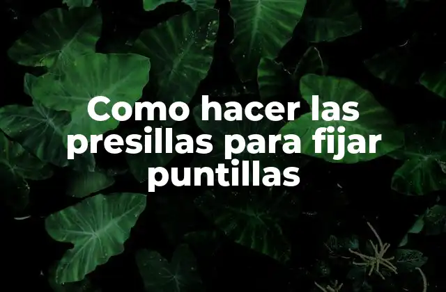 Como Hacer las Presillas para Fijar Puntillas