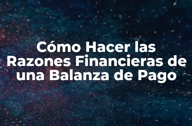 Cómo Hacer las Razones Financieras de una Balanza de Pago