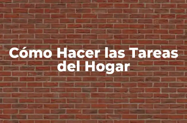 Cómo Hacer las Tareas Del Hogar