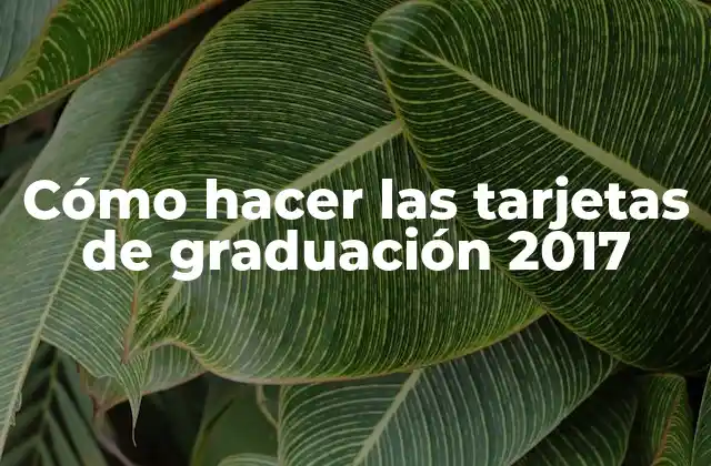 Cómo Hacer las Tarjetas de Graduación 2017