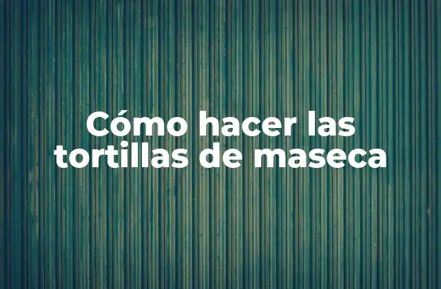 Cómo Hacer las Tortillas de Maseca