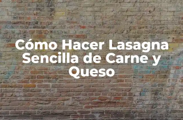 Cómo Hacer Lasagna Sencilla de Carne y Queso
