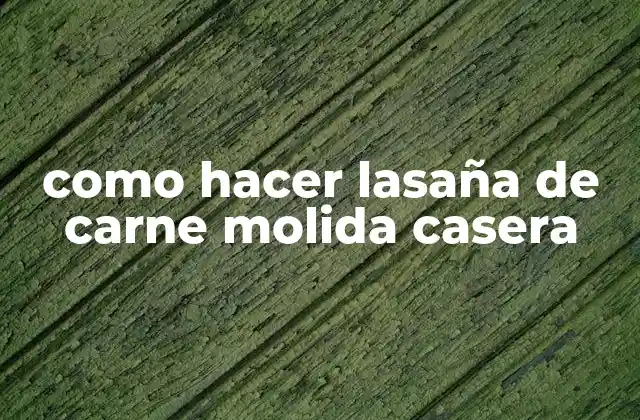 Como Hacer Lasaña de Carne Molida Casera