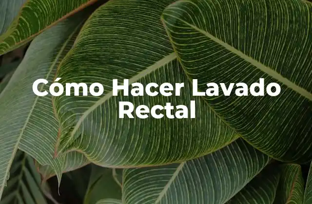 Cómo Hacer Lavado Rectal 2 ¿Qué es un Lavado Rectal?