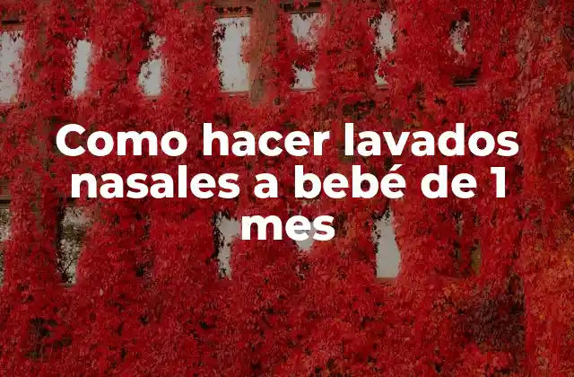 Como Hacer Lavados Nasales a Bebé de 1 Mes