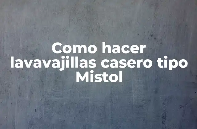 Como Hacer Lavavajillas Casero Tipo Mistol