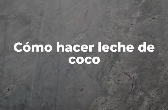 Cómo Hacer Leche de Coco 2 ¿Qué es la leche de coco?