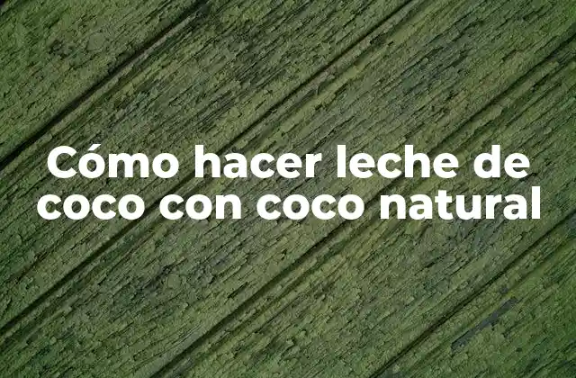 Cómo Hacer Leche de Coco con Coco Natural 2 ¿Qué es la leche de coco y para qué sirve?