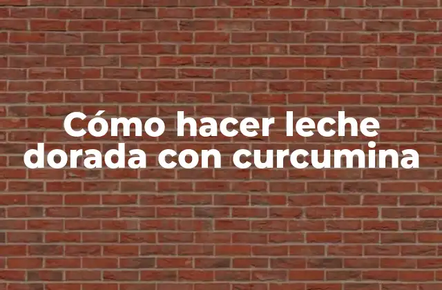 Cómo Hacer Leche Dorada con Curcumina