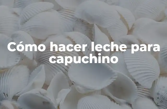 Cómo Hacer Leche para Capuchino