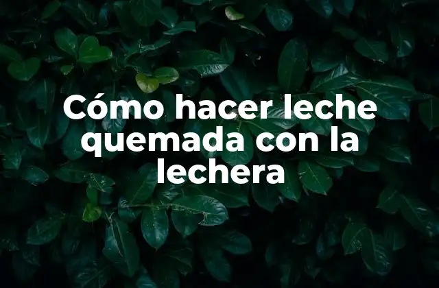 Cómo Hacer Leche Quemada con la Lechera 2 ¿Qué es la leche quemada y para qué sirve?