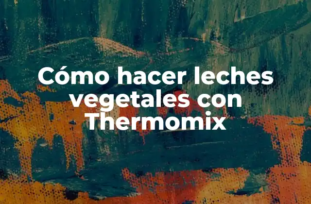 Leches vegetales con Thermomix
