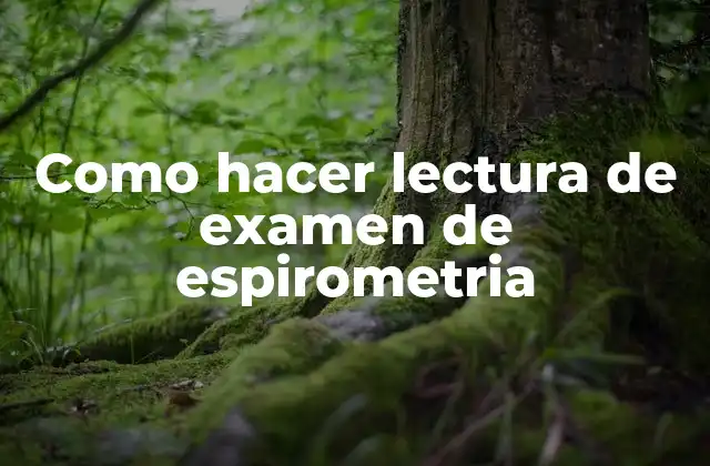 Como Hacer Lectura de Examen de Espirometria