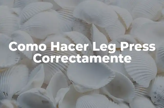 Como Hacer Leg Press Correctamente