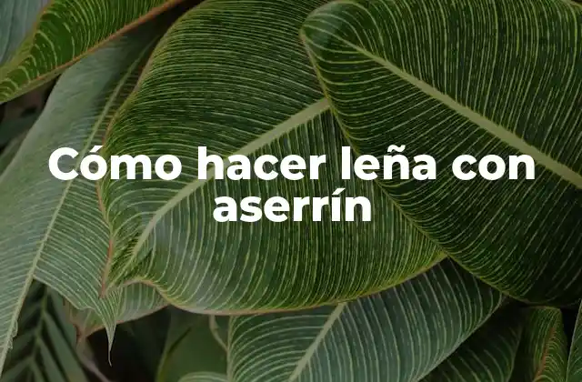 Cómo Hacer Leña con Aserrín 2 ¿Qué es hacer leña con aserrín?