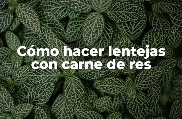 Cómo Hacer Lentejas con Carne de Res