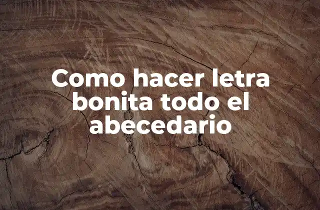 Como Hacer Letra Bonita Todo el Abecedario