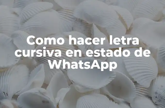 Como Hacer Letra Cursiva en Estado de Whatsapp