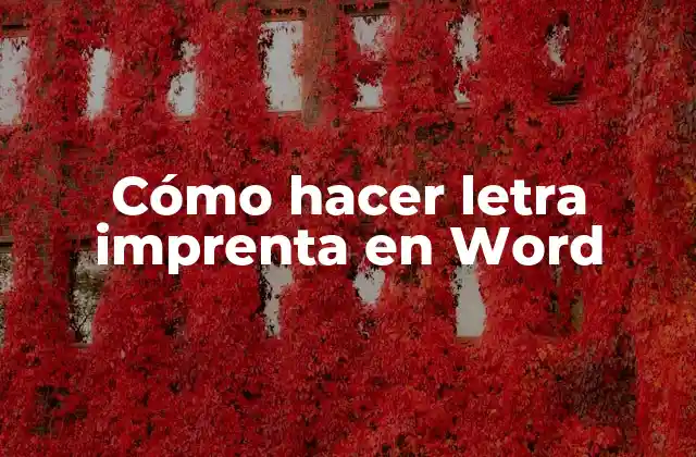 Cómo Hacer Letra Imprenta en Word